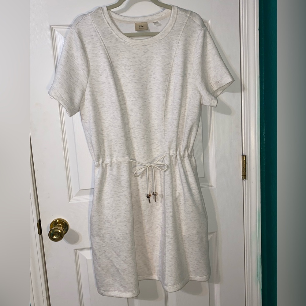 Elie Tahari Cream Mini Dress with Drawstring‎ Waist